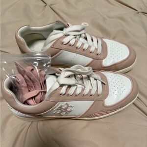 Tory Burch Pink and White Sneakers
